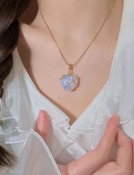 Moonstone Opal Heart Pendant Necklace Crystal Castle Choker For Women Girls Rose Quartz Clavicle Chain Jewelry Accessories Gift - Aliexpress - FashionsVida