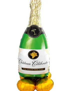 Riesiger Airloonz Folienballon Champagnerflasche 139 cm stehend - RIETHMULLER - FashionsVida