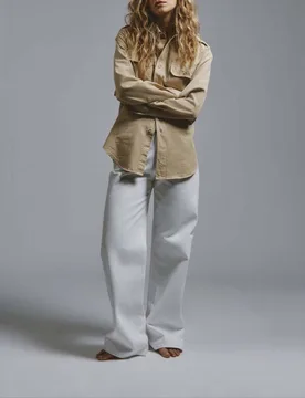 Jeans Super Wide Bull bianco - Roy Roger's - FashionsVida