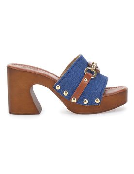 Zoccoli Jeans In Pelle Made in Italy Pittarello 25495/J 38