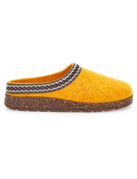 Pantofole Gialle in Feltro con Bordo Ricamato Pittarello Bio2 39