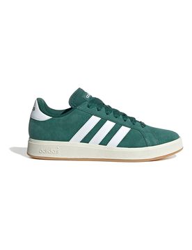 Scarpe verde bosco in pelle con strisce bianche Grand Court Base 00s 42