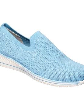 Slipper mit Keilabsatz „Federleicht“ blau 40 Damen - wonderwalk - FashionsVida