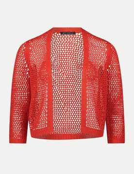 Strickjacke mit 3/4 Arm Rot 40