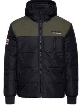 Winterjacke - Motor State - S bis XXL - für Männer - Größe L - schwarz/dunkelgrün - Männer - male - King Kerosin - FashionsVida