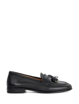 Leather Slip On Block Heel Loafers Black female - Dune london - FashionsVida