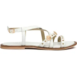 Womens Dream Gladiator Sandals - White Leather - Size Uk 6