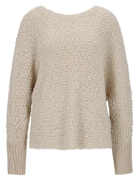 Apricot V Neck Popcorn Batwing Jump female - S - FashionsVida