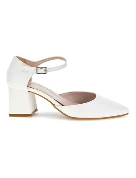Décolleté Bianche con Tacco Largo e Cinturino 6781 36 - PITTARELLO ROMANTIC - FashionsVida