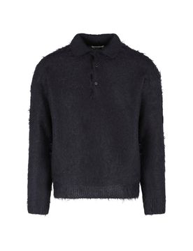 Men's Mohair-Wool Polo Shirt