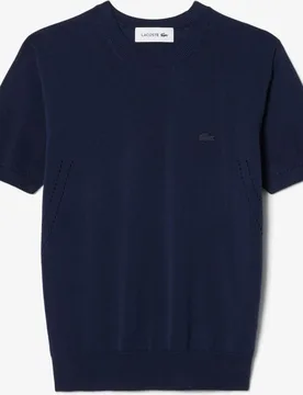 Jersey de manga corta de punto 3D en azul - Lacoste - FashionsVida