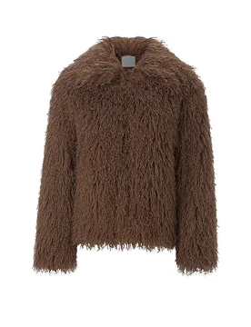 Jacke in Felloptik braun 38 damen - RICHROYAL - FashionsVida