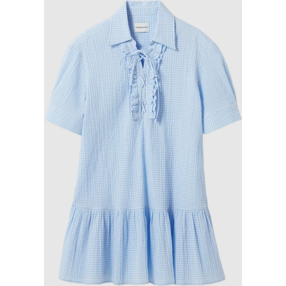 Vestido corto con volantes y bordados - CLAUDIE PIERLOT - FashionsVida