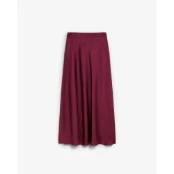 Falda midi con detalle de encaje