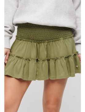 Para mujer. W7210319A Minifalda de punto escalonada (M), Casual, Algodón