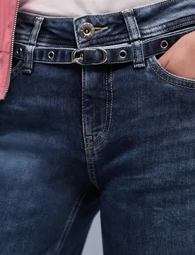 Wide Leg Jeans female Blau