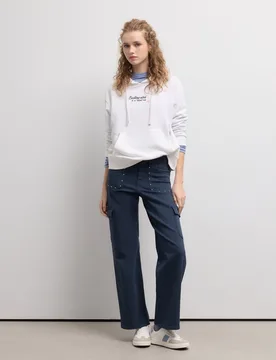 Pantalón recto liso de algodón de mujer - Green Coast - FashionsVida