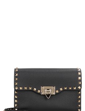 VALENTINO Rockstud Grainy Calfskin Crossbody Bag for Woman