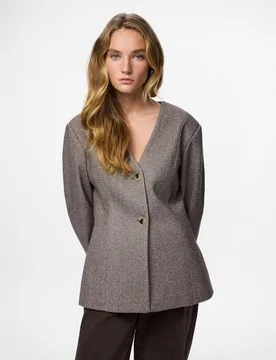 Chaqueta tipo tweed de mujer - Pieces - FashionsVida
