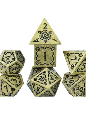 Polyhedral - 7 Die Set: Illusory Metal Gold - Sirius Dice - FashionsVida