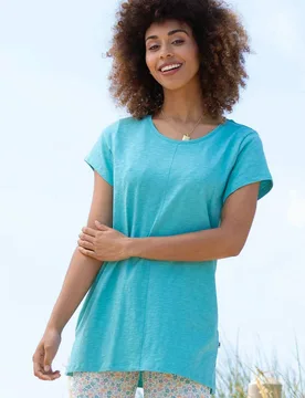 Women's Uphall Slub Jersey Tunic Lagoon in Blue Size: 14 - Blue - Size: 14 - Kite - FashionsVida