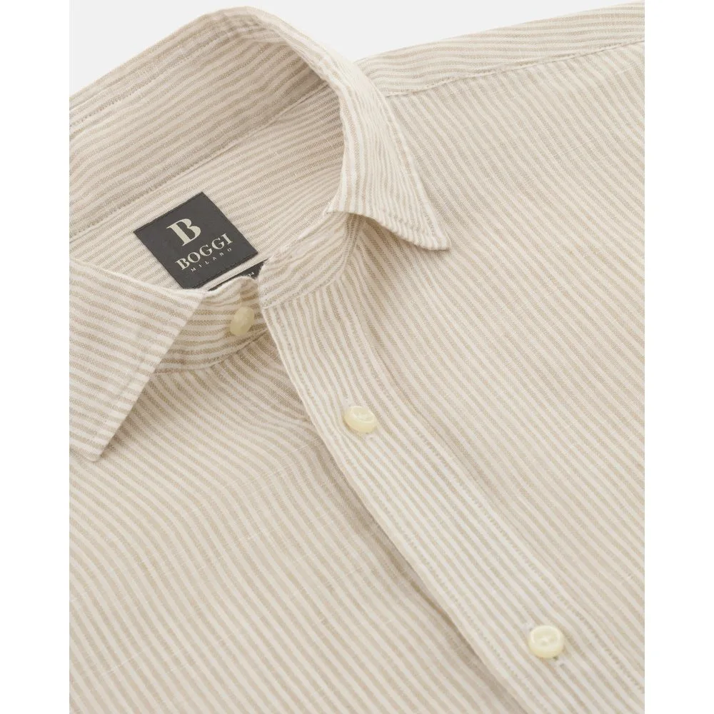 Camisa de lino regular fit - Boggi Milano - FashionsVida