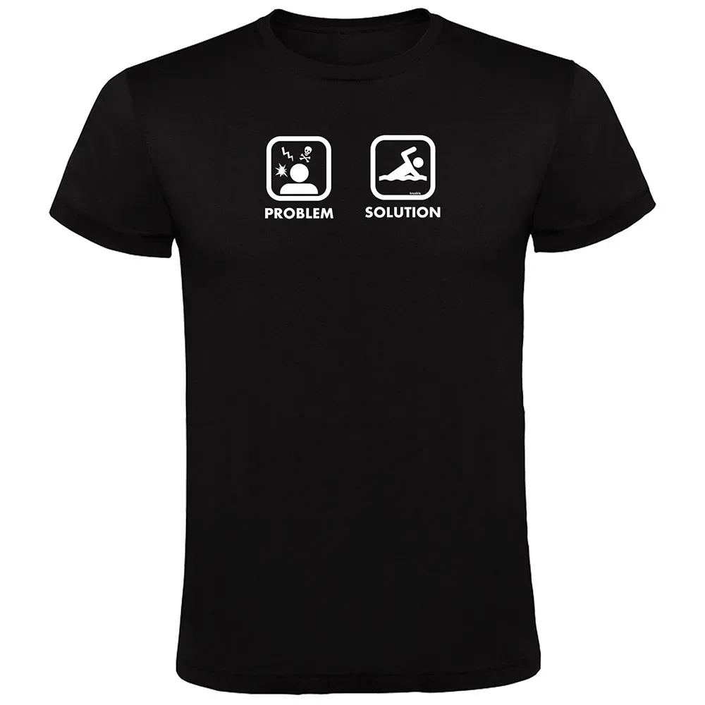 Problem Solution Swim Short Sleeve T-shirt Black 2XL Men - Kruskis - FashionsVida