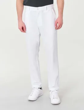 Pantaloni chino slim bianchi in tessuto tecnico stretch con elastico inserito sul retro - Rodolfo Pellizzari - FashionsVida