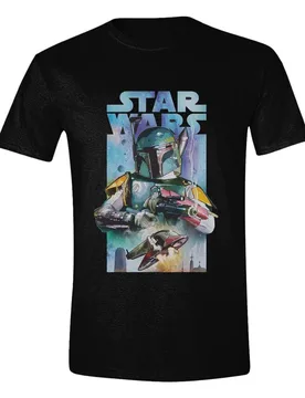 T-shirt à Manches Courtes Star Wars Boba Fett Poster Black / Multicolor XL unisex - Pcmerch - FashionsVida