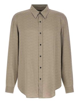 Camicia con monogramma jacquard
