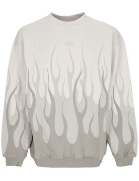 Felpa Leggera Girocollo Uomo Double Flames Crewneck Lunar Rock