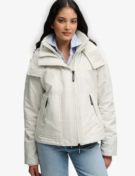 Superdry Damen Arctic Windcheater Jacke mit Kapuze Grey - Größe: 44 - 109.99 - FashionsVida
