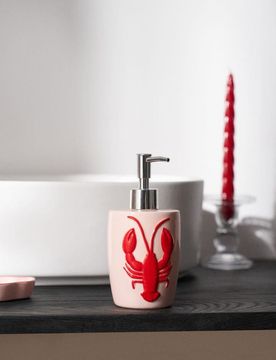 Dispenser per sapone con motivo di aragosta - rosa