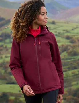 Rainforest II Extreme Womens Waterproof Jacket - Burgundy - Burgundy - Size: 22 - Mountain Warehouse - FashionsVida