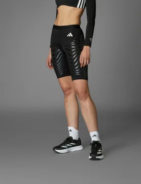 Leggings corti da running adizero Control XL Black / Black - Adidas - FashionsVida