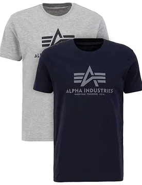 Industries T-shirt à Manches Courtes Basic 2 Unités Greyheat / Rep Blue XL