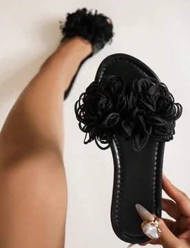 Sandalias planas tipo chanclas para mujer, diseño con moño, suela suave, ligeras, transpirables, sandalias casuales de playa para verano - Shein - FashionsVida