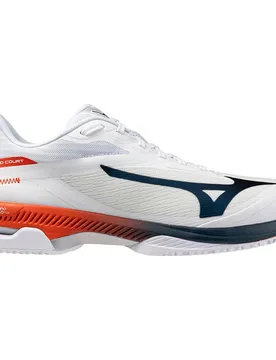 Wave Exceed Court Cc Shoes White / Insignia Blue / Orange UK 12 - Mizuno - FashionsVida