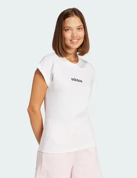T-shirt Essentials Linear Cotton L White / Black - Adidas - FashionsVida