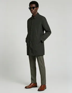 Mens James Basic Raincoat In Khaki - Size Medium - Harry Brown London - FashionsVida