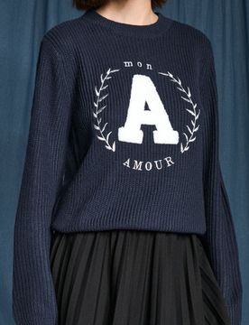 Maglione a costine - blu scuro