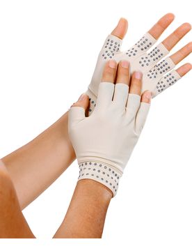 Wärme-Handschuhe, 1 Paar grau beige