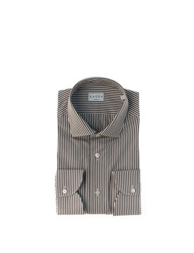 XACUS Camicia a righe MARRONE 45