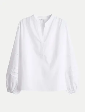 Tunikabluse Filandra mit Lochstickerei Weiß 40 - Opus - FashionsVida
