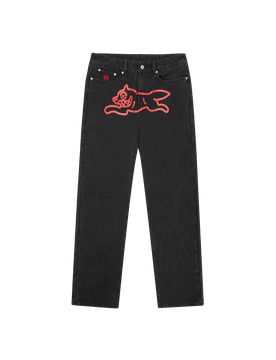 Running Dog Denim Pants - Black