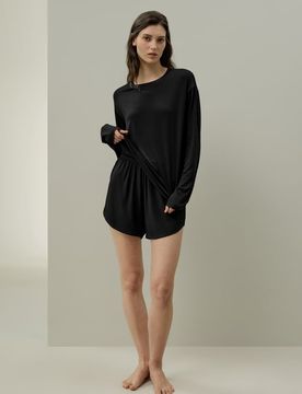 Top Lounge Silk Breeze XS - Jersey Elasticizzato, Morbido e Leggero per Relax e Sonno