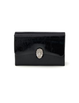 Pochette nera con fibbia gioiello SERA/3512