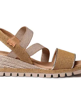Pons Sandales Compensées En Sparte Oasis Ochre EU 39
