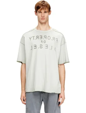 Camiseta oversize de hombre de algodón con estampado frontal y trasero - Diesel - FashionsVida