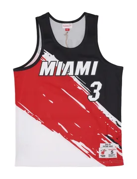 Canotta Tipo Basket Uomo Nba Paint Brush Mesh Tank No 3 Dwyane Wade Miahea Multi/white - Mitchell & Ness - FashionsVida